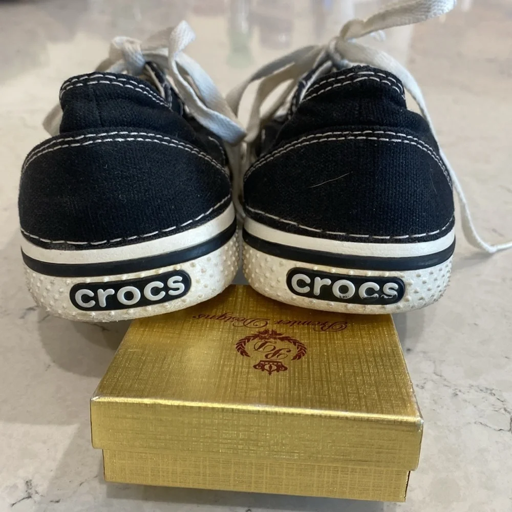 Crocs black and white shoes